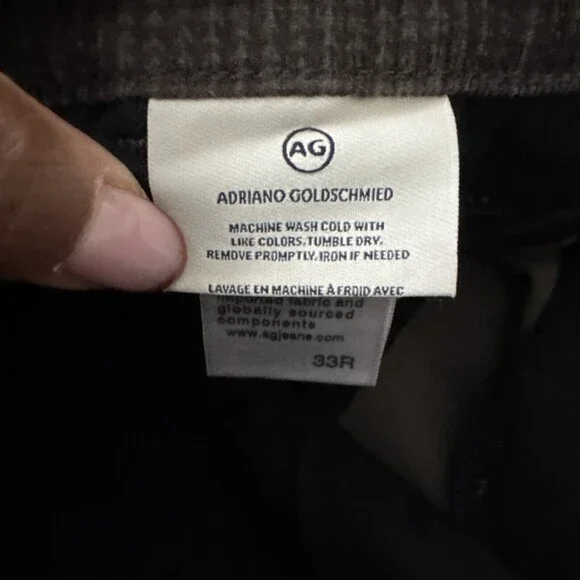 AG Marshall Corduroy Trouser Mens 33x31 Brown Slim Fit - Picture 14 of 16